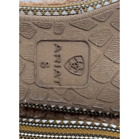 Ariat Slippers Womens Size S 6/7 Brown Sherpa Fleece Cozy Cabin Loungewear Shoes - Picture 8 of 10